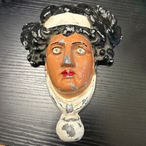 Victorian Cast Iron Face Plate Wall Hanger Decor